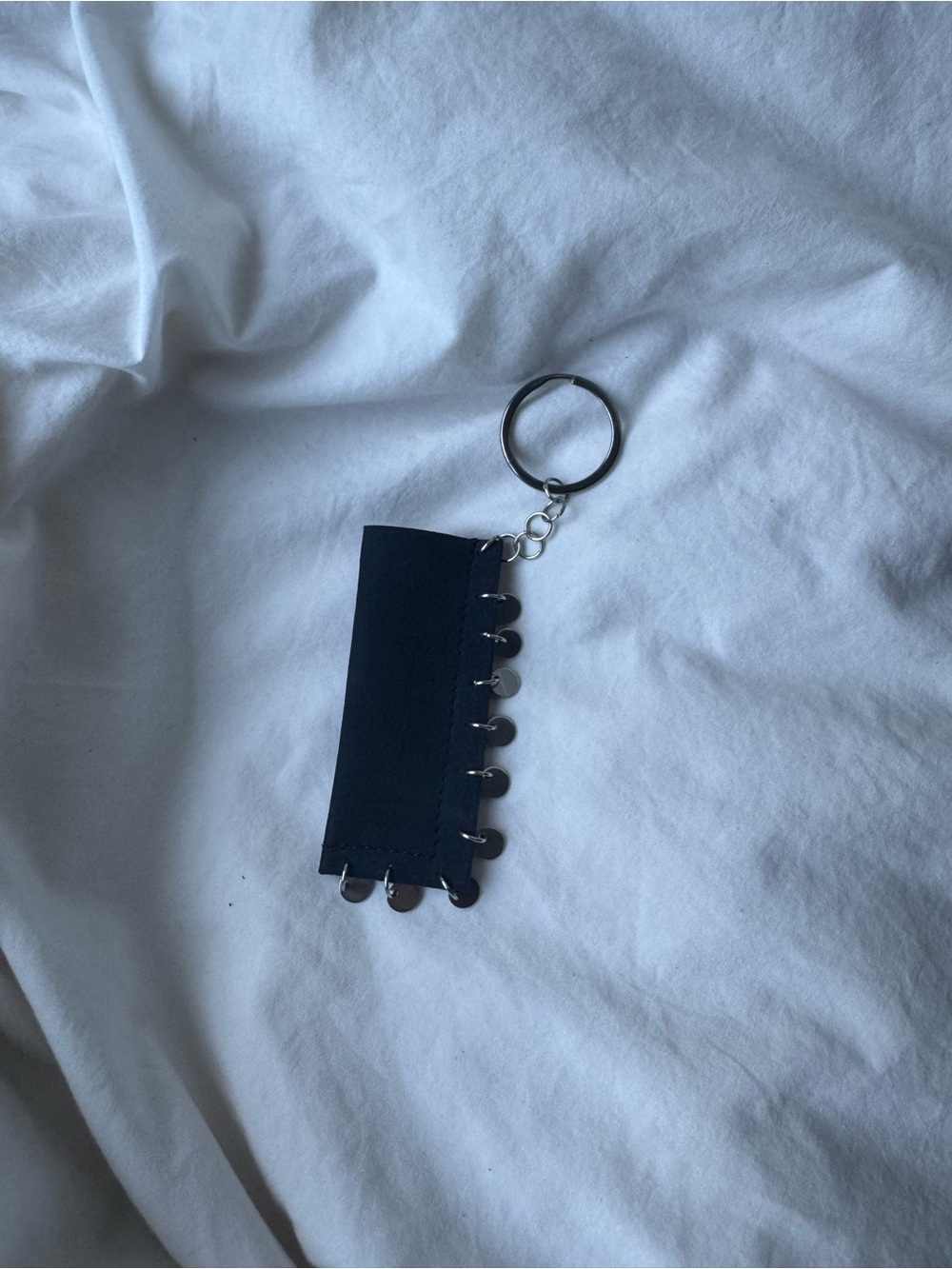 Handmade leather lighter/lipbalm keychain with Silver coins